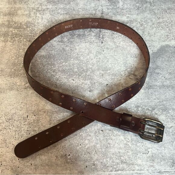Genuine leather mens belt size 38 brown - Picture 1 of 6